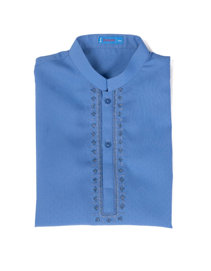 LIGHT BLUE BLENDED KAMEEZ SHALWAR | JJIKS-A-34763