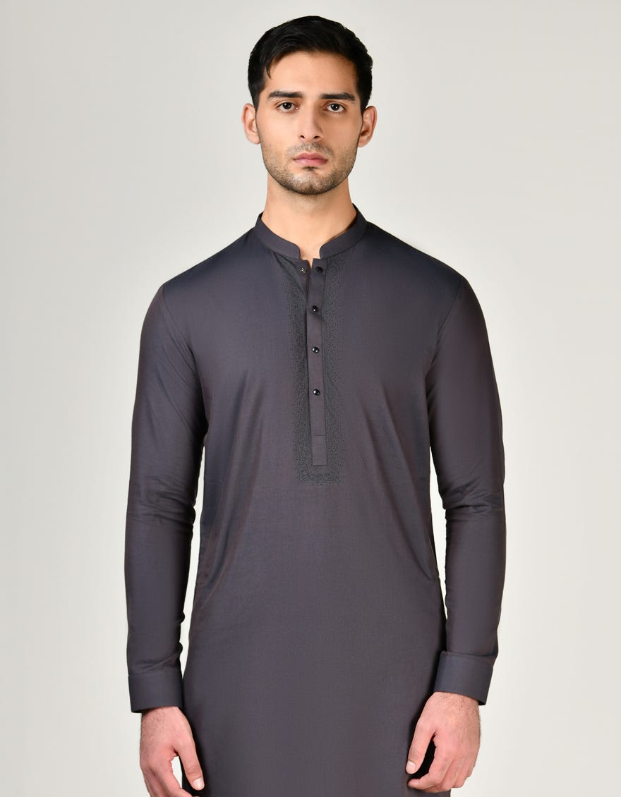 Dull Purple Blended Men's Kurta Pajama | Jjkp-A-34783