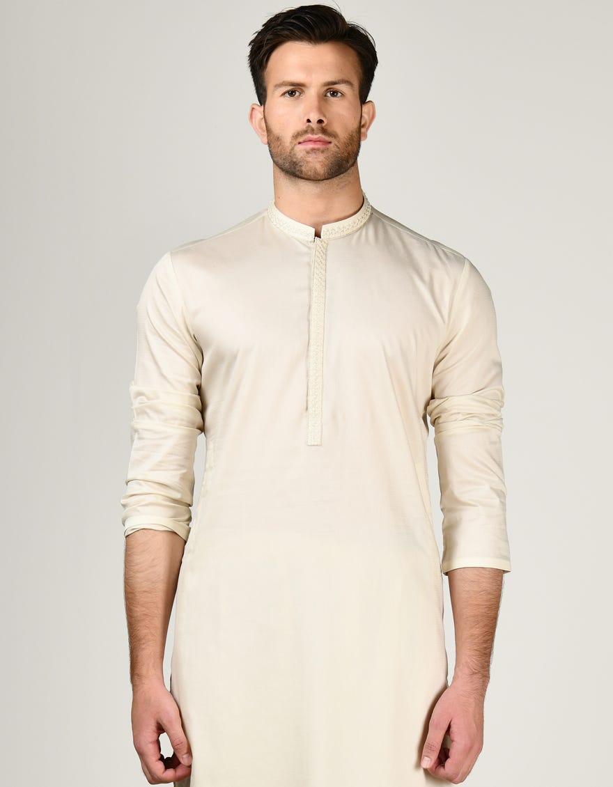 Fawn Cotton Men's Kameez Shalwar | Jjks-S-34798
