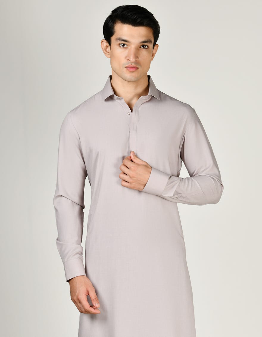 Tea Pink Blended Men's Kameez Shalwar | Jjks-A-34803
