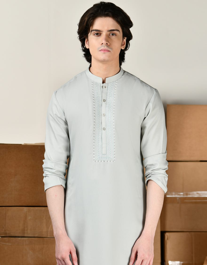 AQUA GREEN BLENDED KAMEEZ SHALWAR | JTKS-A-34810