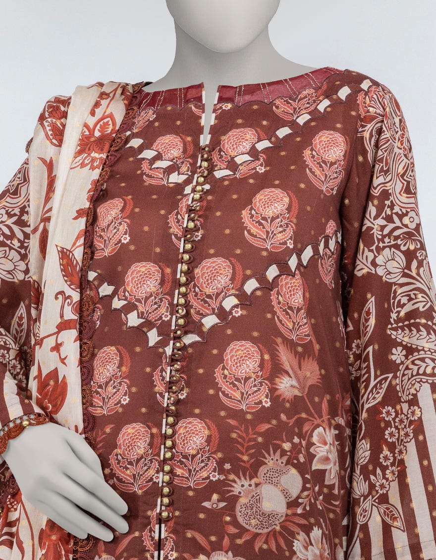 MULTICOLOR JACQUARD DIGITAL PRINTED UNSTITCHED 3PC