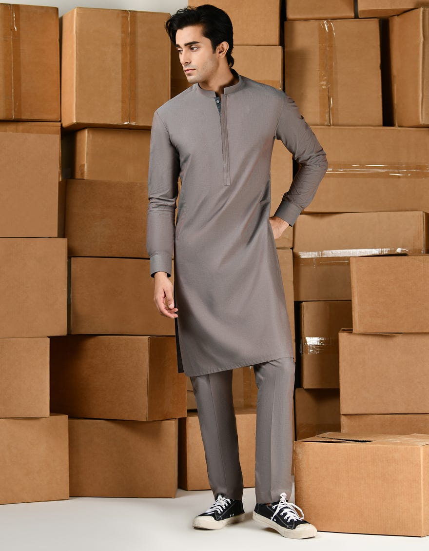 Brown Cotton Kurta Pajama | Jtkp-S-34822