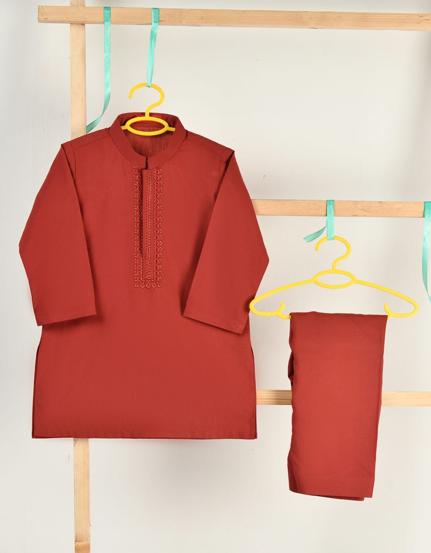 RUST BLENDED KAMEEZ SHALWAR | JJIKS-A-34851
