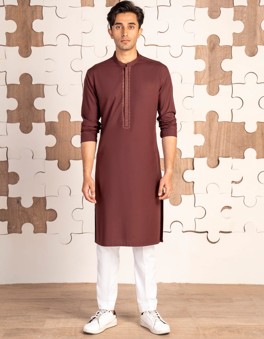 BROWN BLENDED KURTA | JTK-A-34852