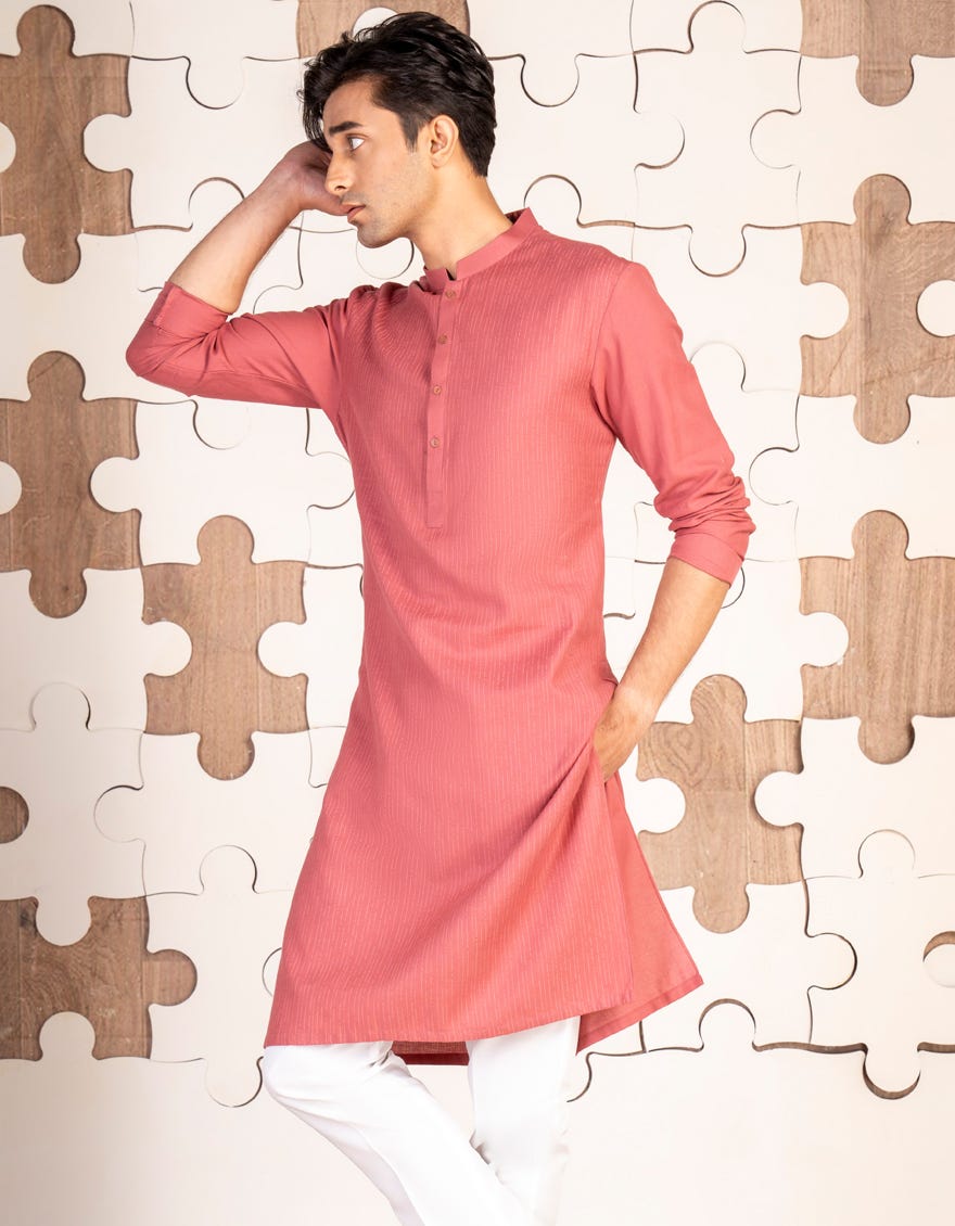 PINK COTTON KURTA | JTK-A-34867