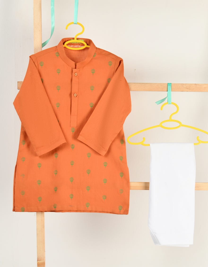 ORANGE COTTON KAMEEZ SHALWAR | JJIKS-A-34869