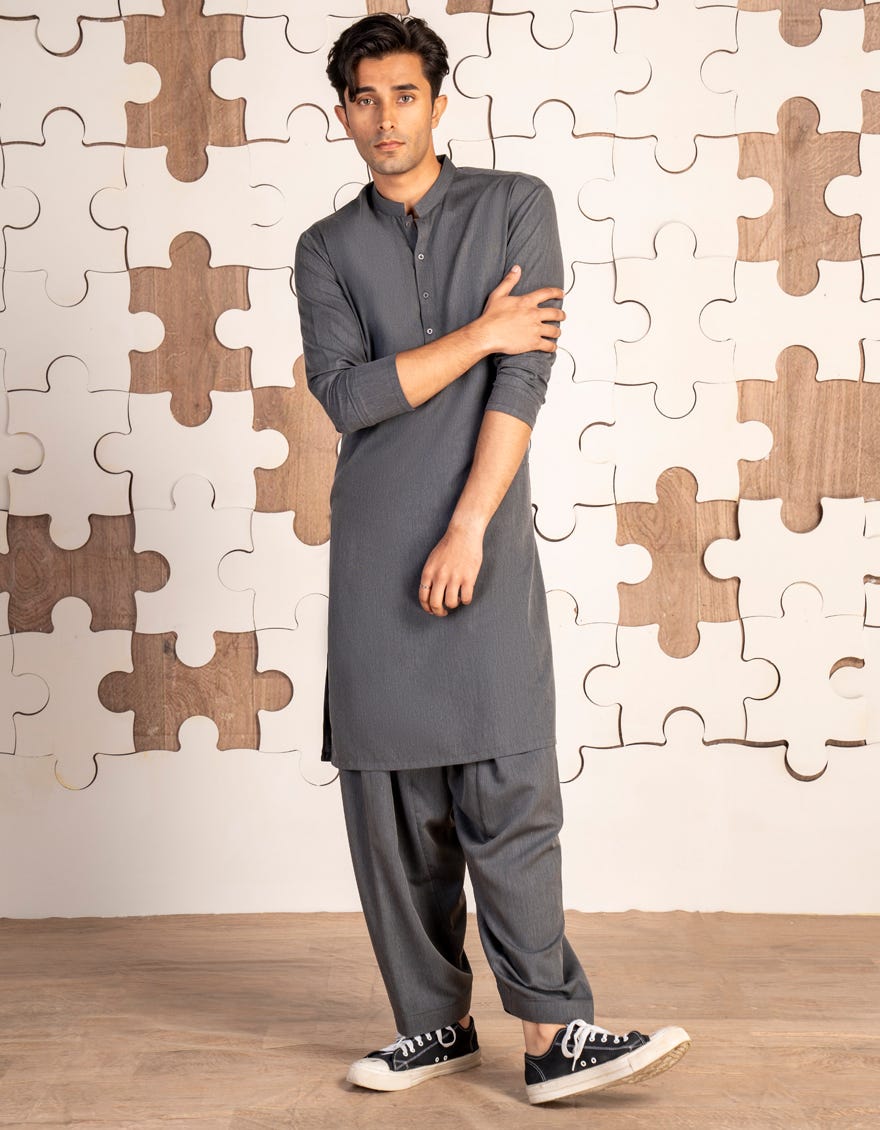 GREY BLENDED TEENS KAMEEZ SHALWAR | JTKS-A-34904
