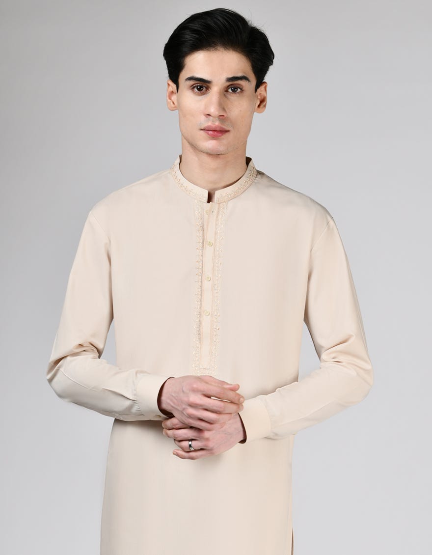 LIGHT PEACH BLENDED KAMEEZ SHALWAR | JTKS-A-34918