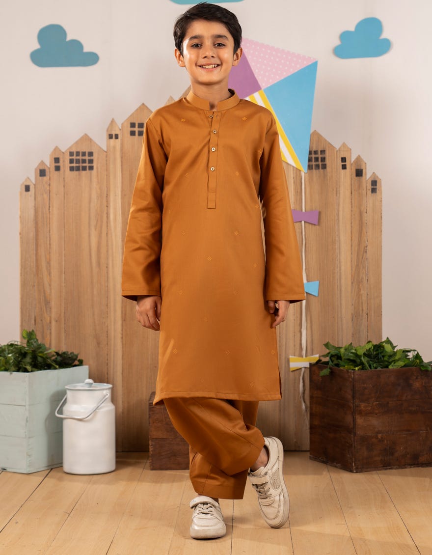 MUSTARD BLENDED KAMEEZ SHALWAR