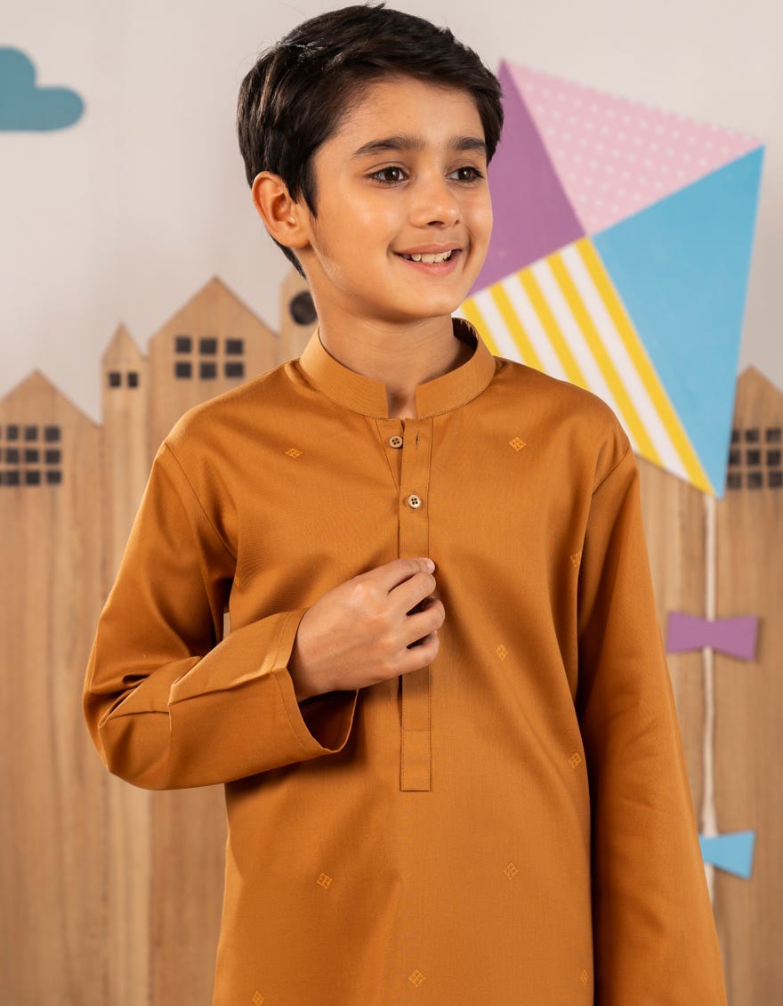 MUSTARD BLENDED KAMEEZ SHALWAR