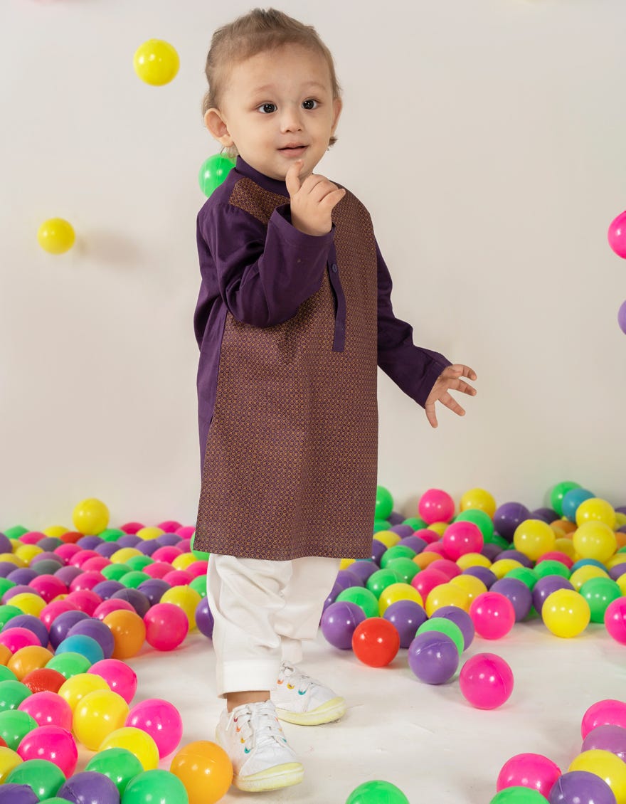 PURPLE COTTON KAMEEZ SHALWAR | JJIKS-A-34983
