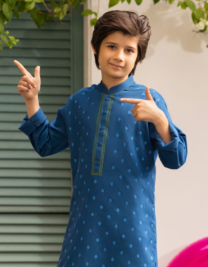 BLUE BLENDED KAMEEZ SHALWAR | JCKS-A-34993
