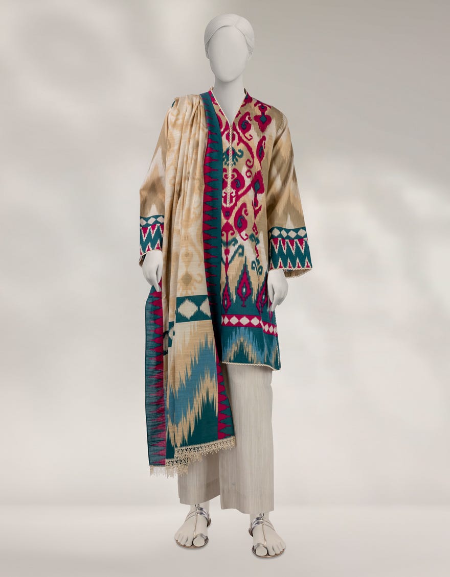 MULTICOLOR KHADDAR PRINTED UNSTITCHED 3PC