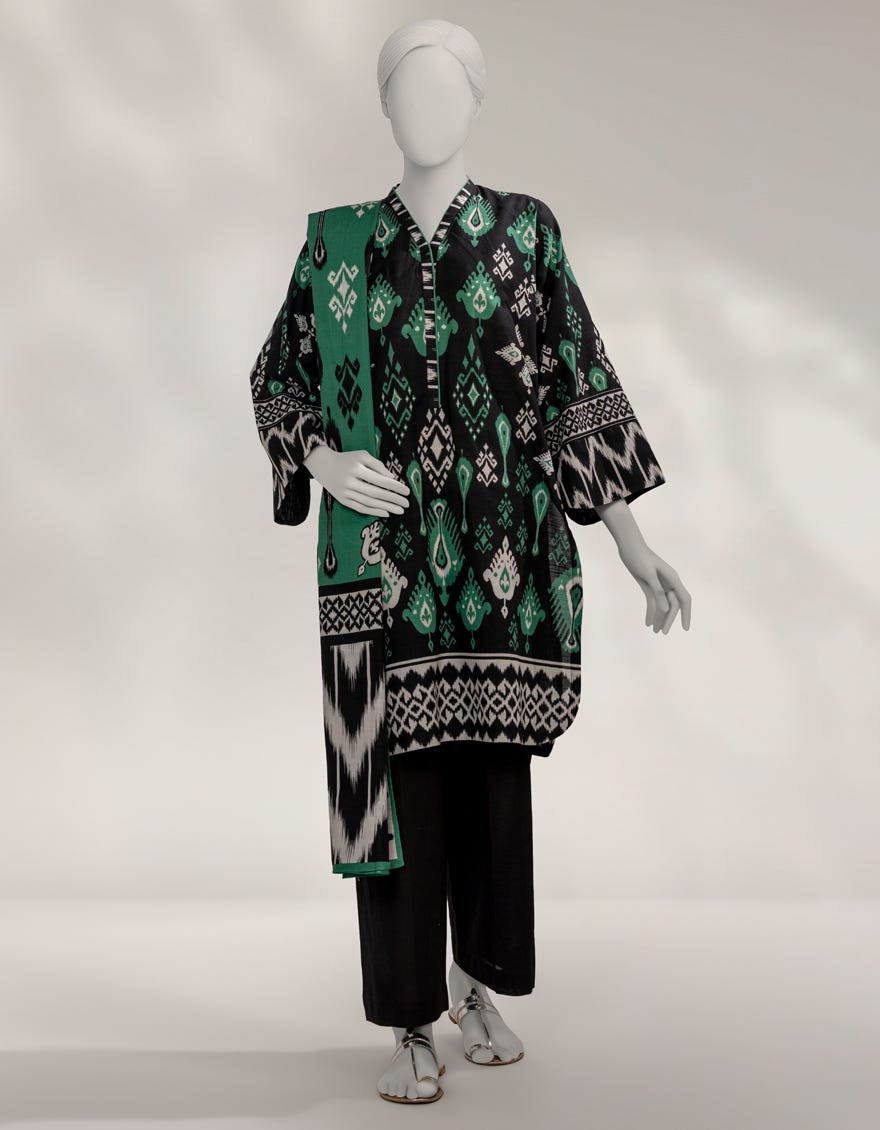 MULTICOLOR KHADDAR PRINTED UNSTITCHED 3PC