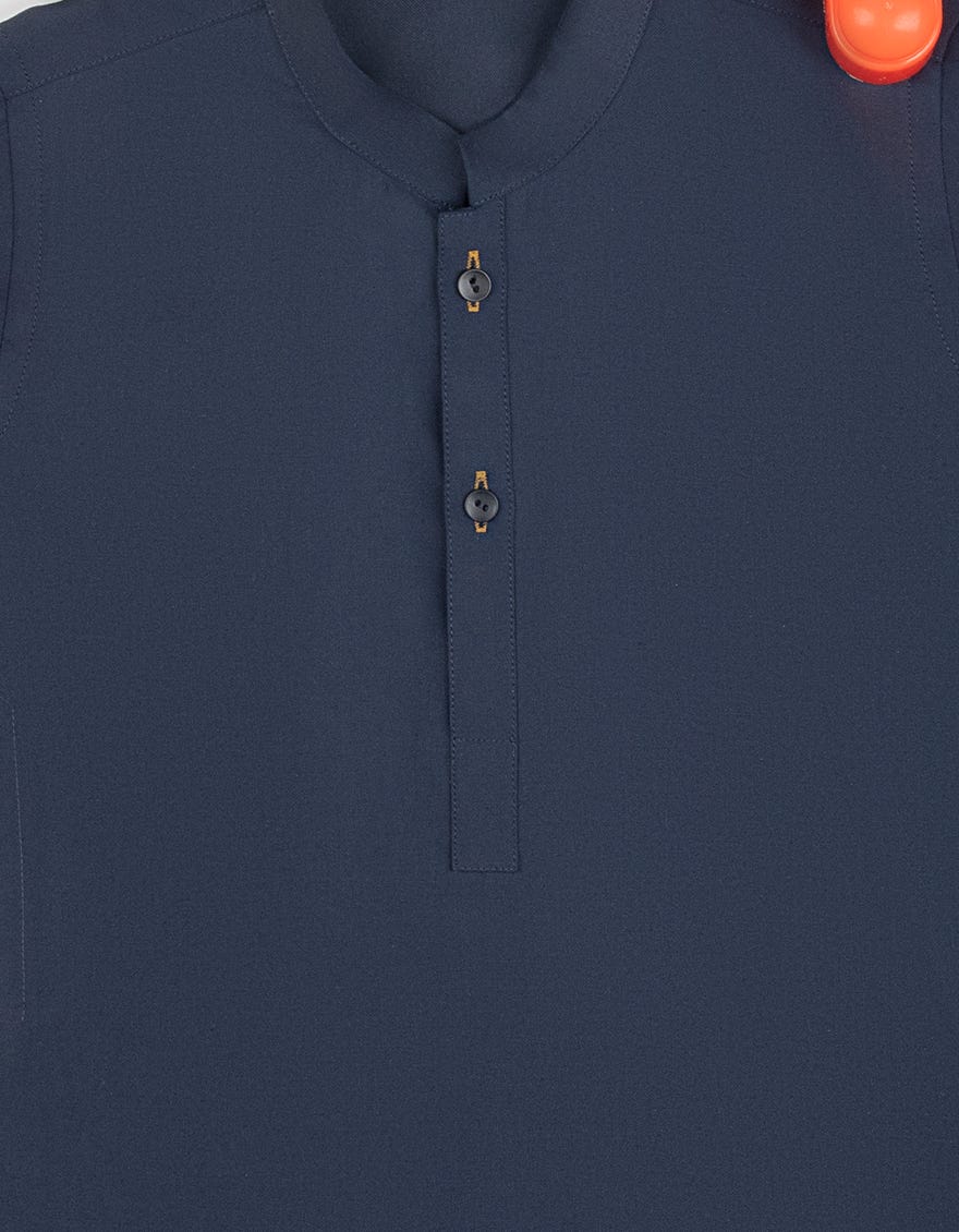 NAVY BLUE BLENDED INFANT KAMEEZ SHALWAR | JJIKS-A-35833-R9-AP