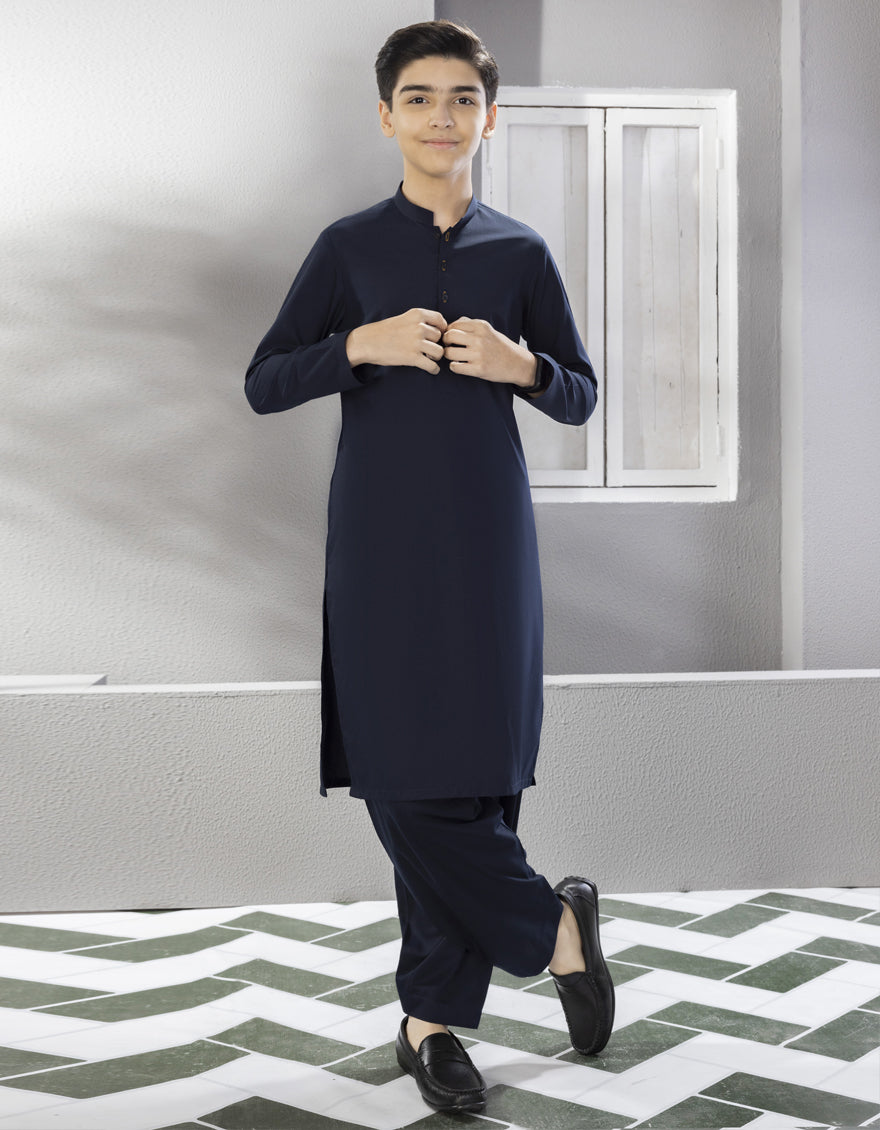 NAVY BLUE PLAIN KAMEEZ SHALWAR