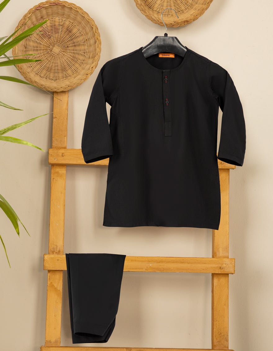 Black Blended Kameez Shalwar | Jjiks-A-35840-R7