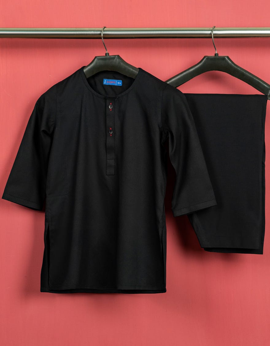Black Blended Kameez Shalwar | Jjiks-A-35840-R5