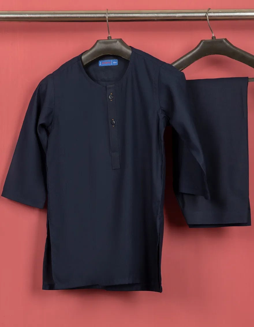 NAVY BLUE BLENDED KAMEEZ SHALWAR | JJIKS-A-35841-R9-AP
