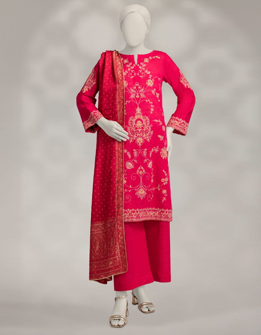 MULTICOLOR KHADDAR PASTE PRINTED UNSTITCHED 3PC