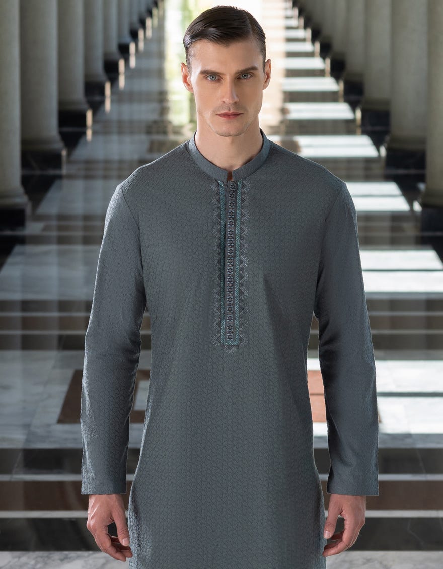 Bottle Green Cotton Men's Kurta | Jjk-S-36980