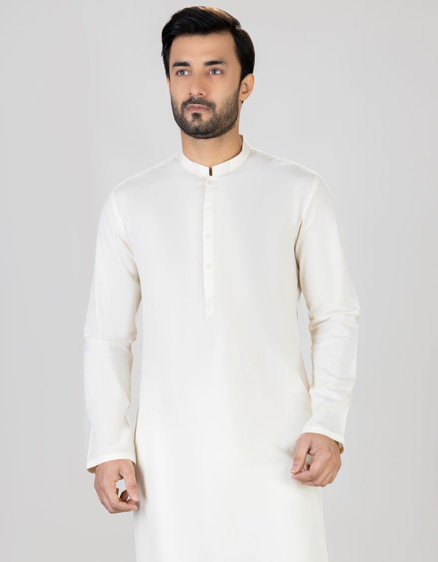Cream Cotton Men's Kurta | Jjk-A-36998