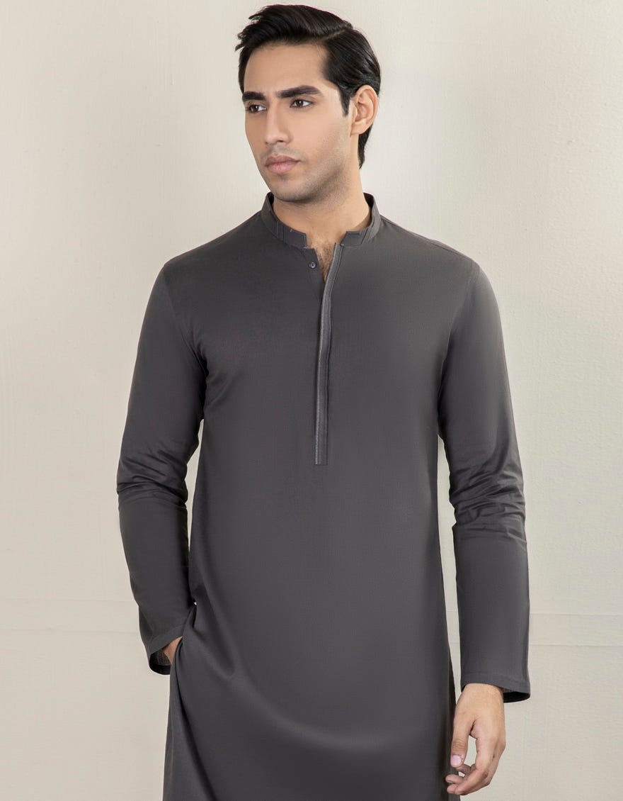 Mud Brown Cotton Men's Kurta | Jjk-A-37691