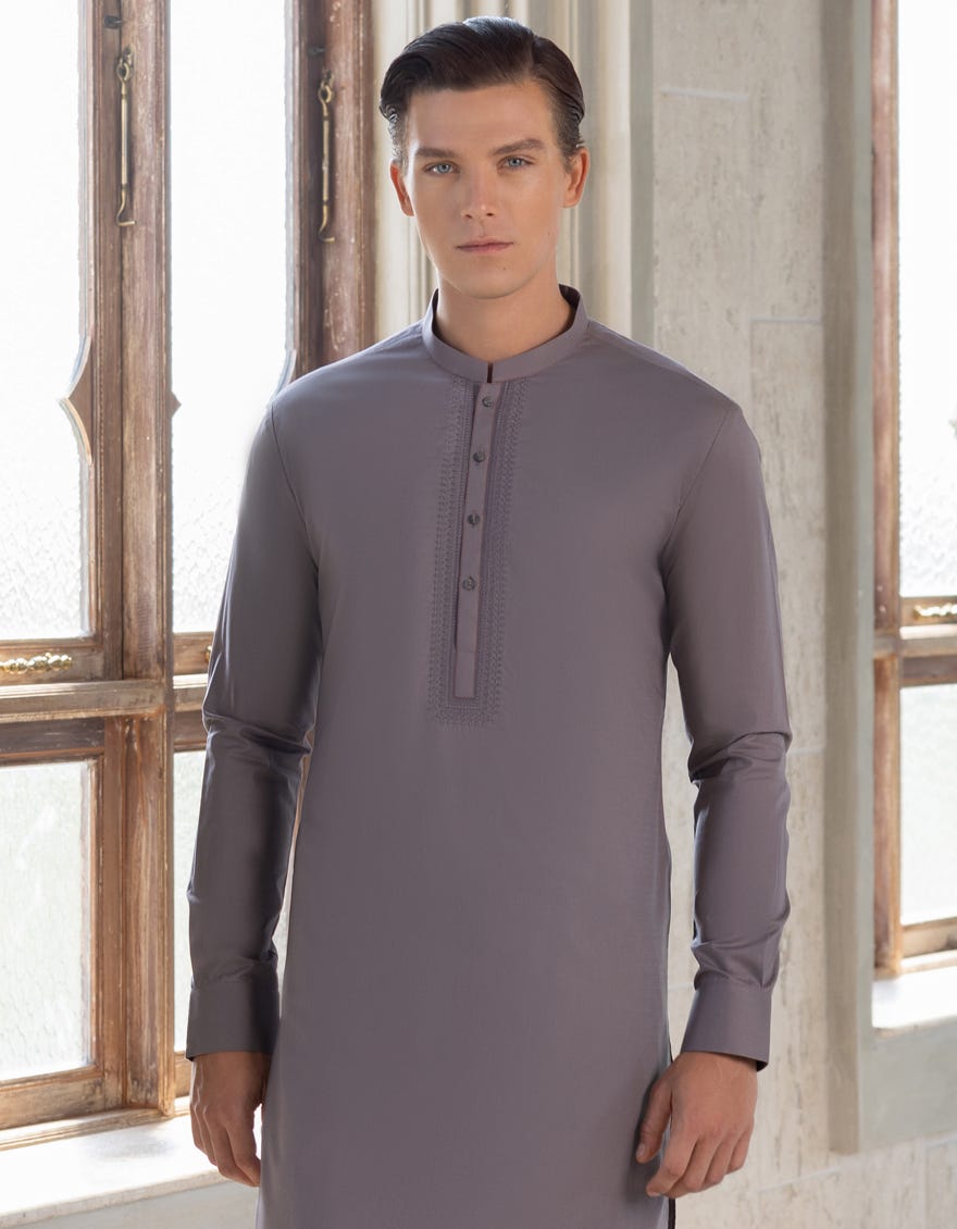 Light Purple Cotton Men's Kameez Shalwar | Jjks-S-37699