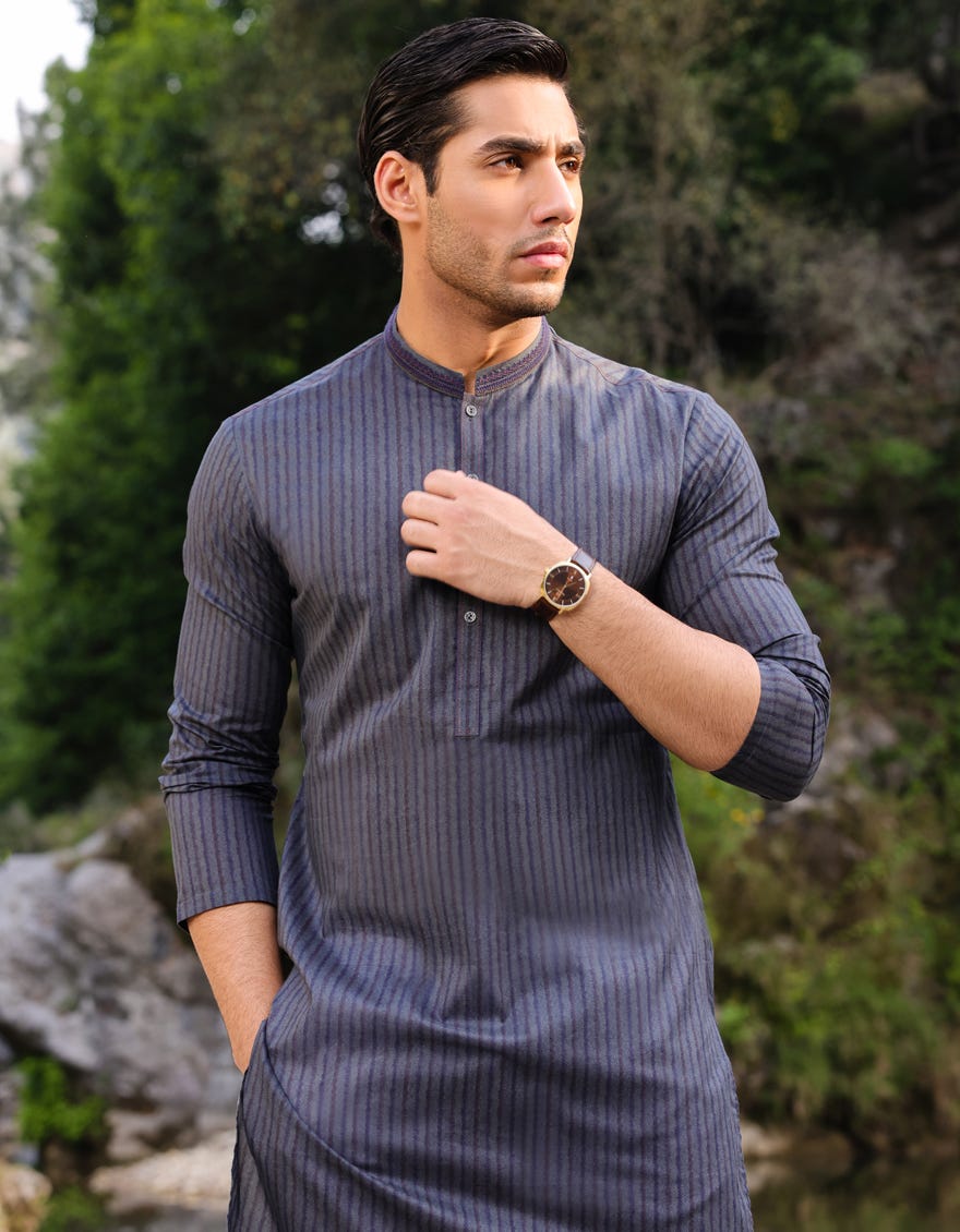 Dark Green Cotton Men's Kurta | Jjk-S-37740
