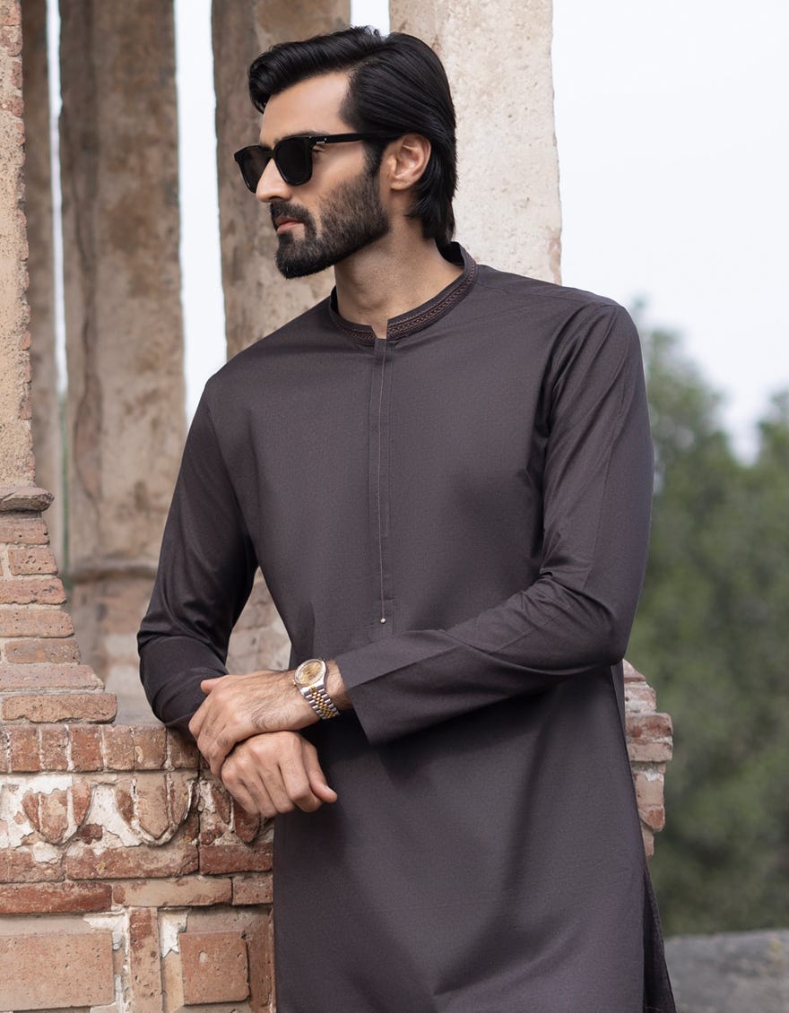 Brown Cotton Men's Kurta | Jjk-S-37745