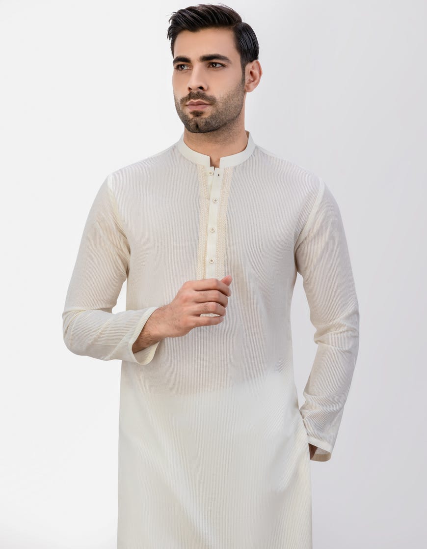 Yellow Cotton Men's Kurta | Jjk-S-37763