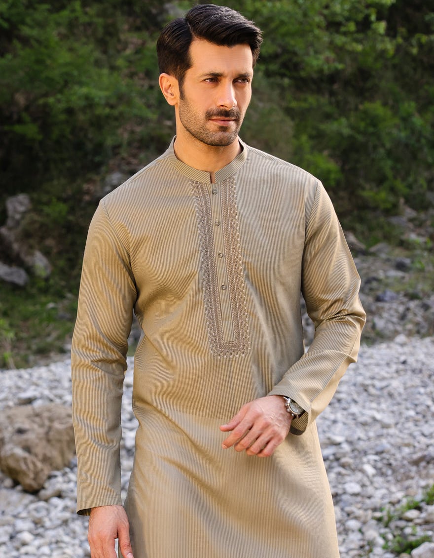 Green Men's Kurta | Jjk-S-37764