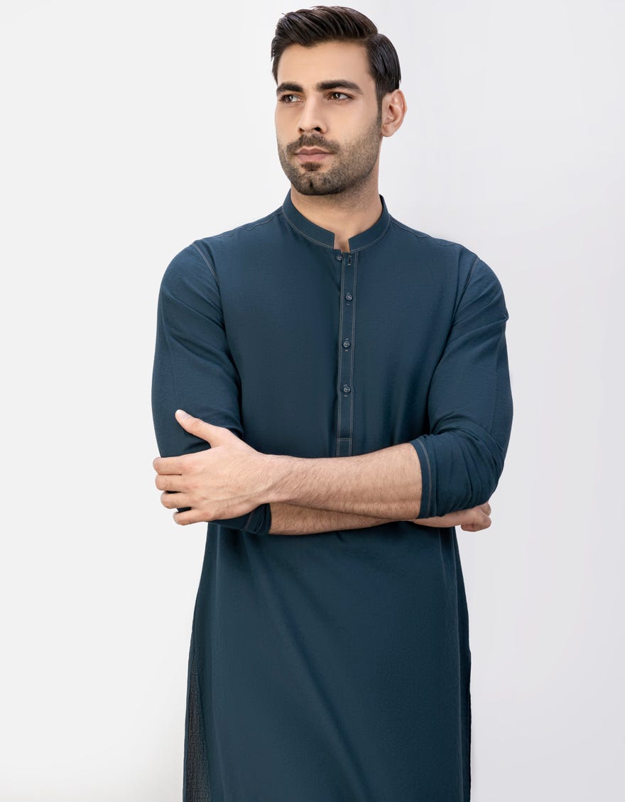Blue Cotton Men's Kurta | Jjk-S-37767