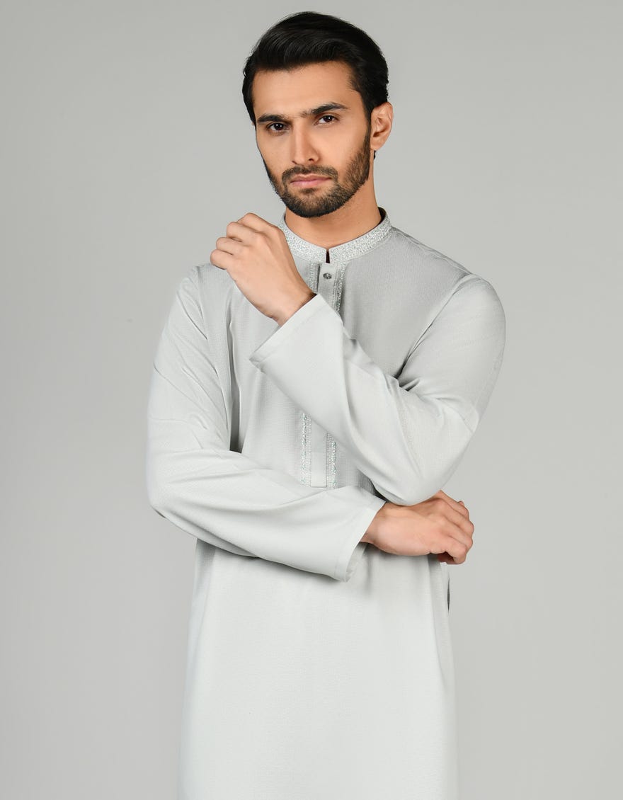 Ivory Blended Men's Kurta | Jjk-S-37778