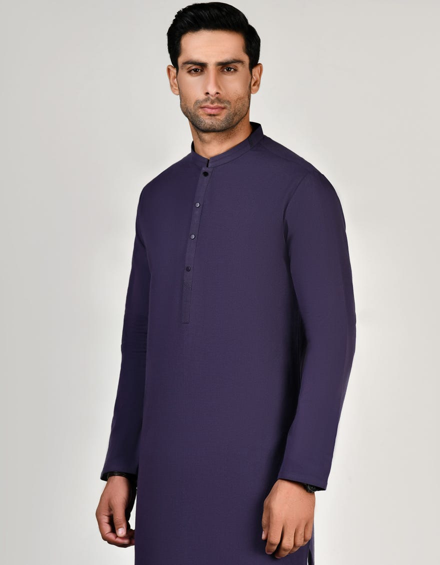 Purple Cotton Men's Kurta | Jjk-A-37796