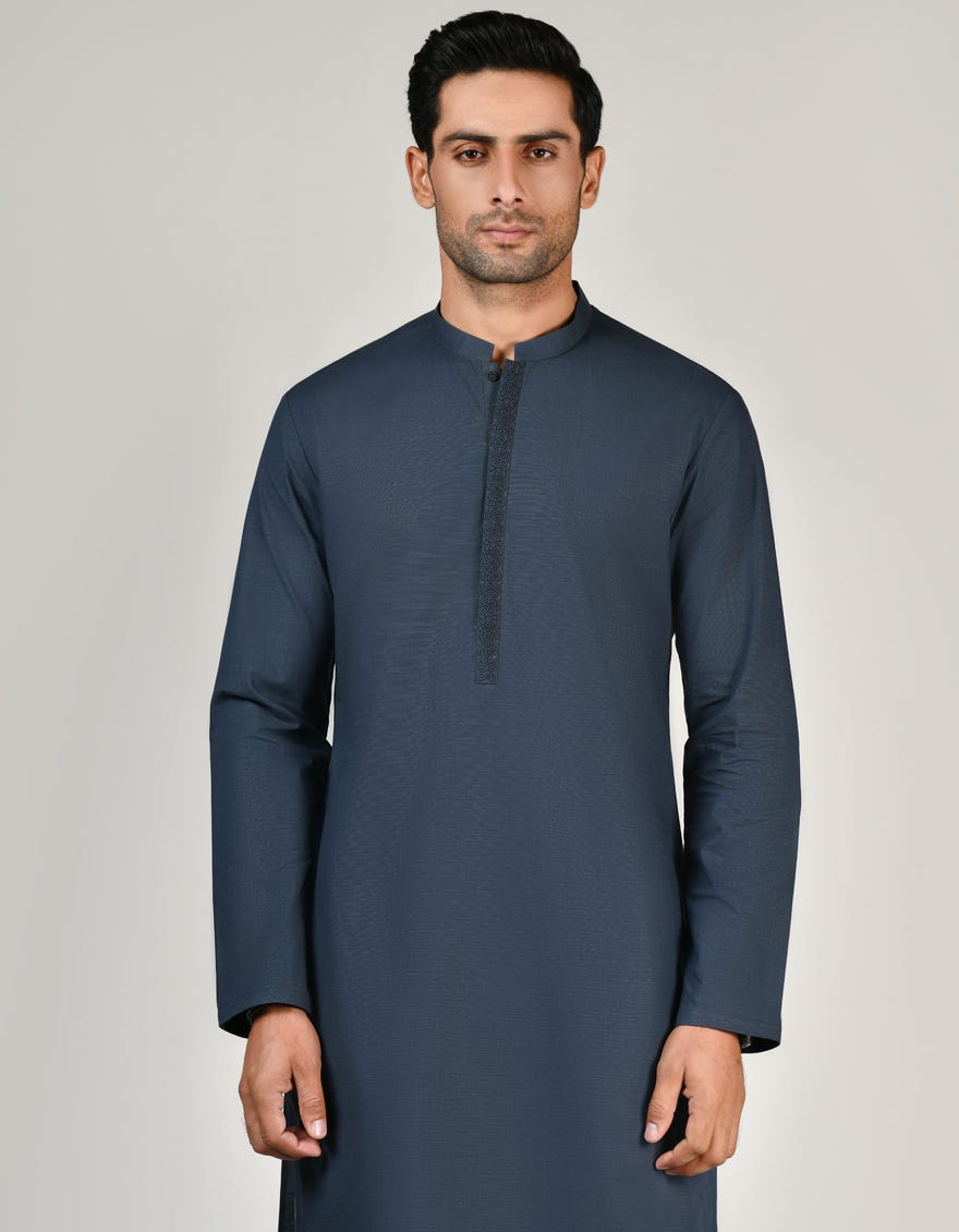 Dark Green Cotton Men's Kurta | Jjk-A-37797