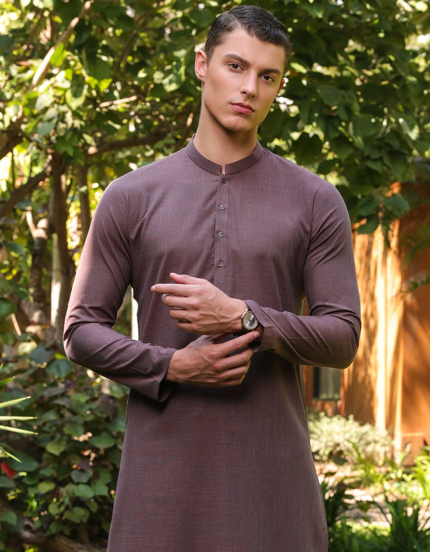Brown Men's Kurta | Jjk-A-37804