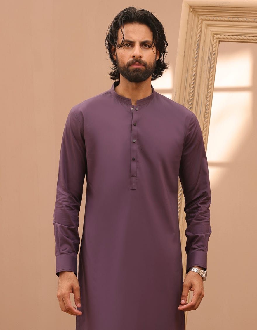 Purple Cotton Men's Kurta Pajama | Jjkp-S-37881