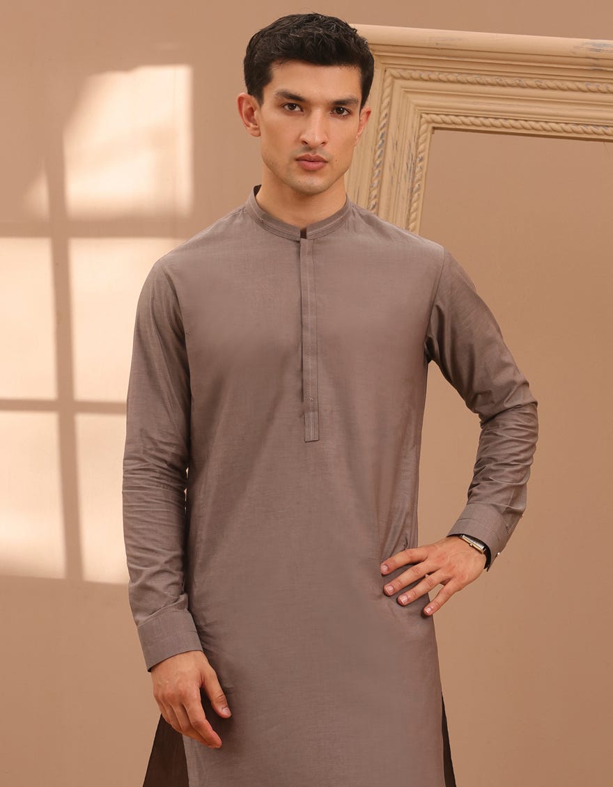 Brown Blended Men's Kurta Pajama | Jjkp-A-37902