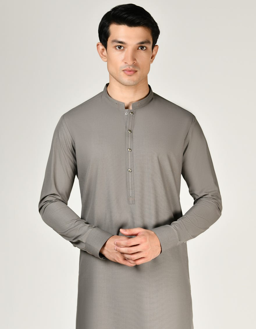 Mud Beige Polyester Men's Kurta Pajama | Jjkp-A-37904
