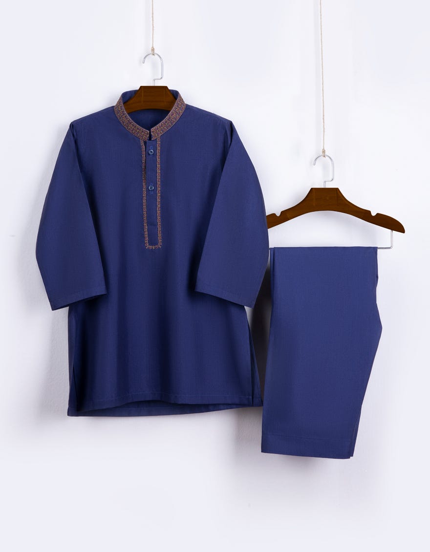 Indigo Blended Kameez Shalwar | Jjiks-S-38645
