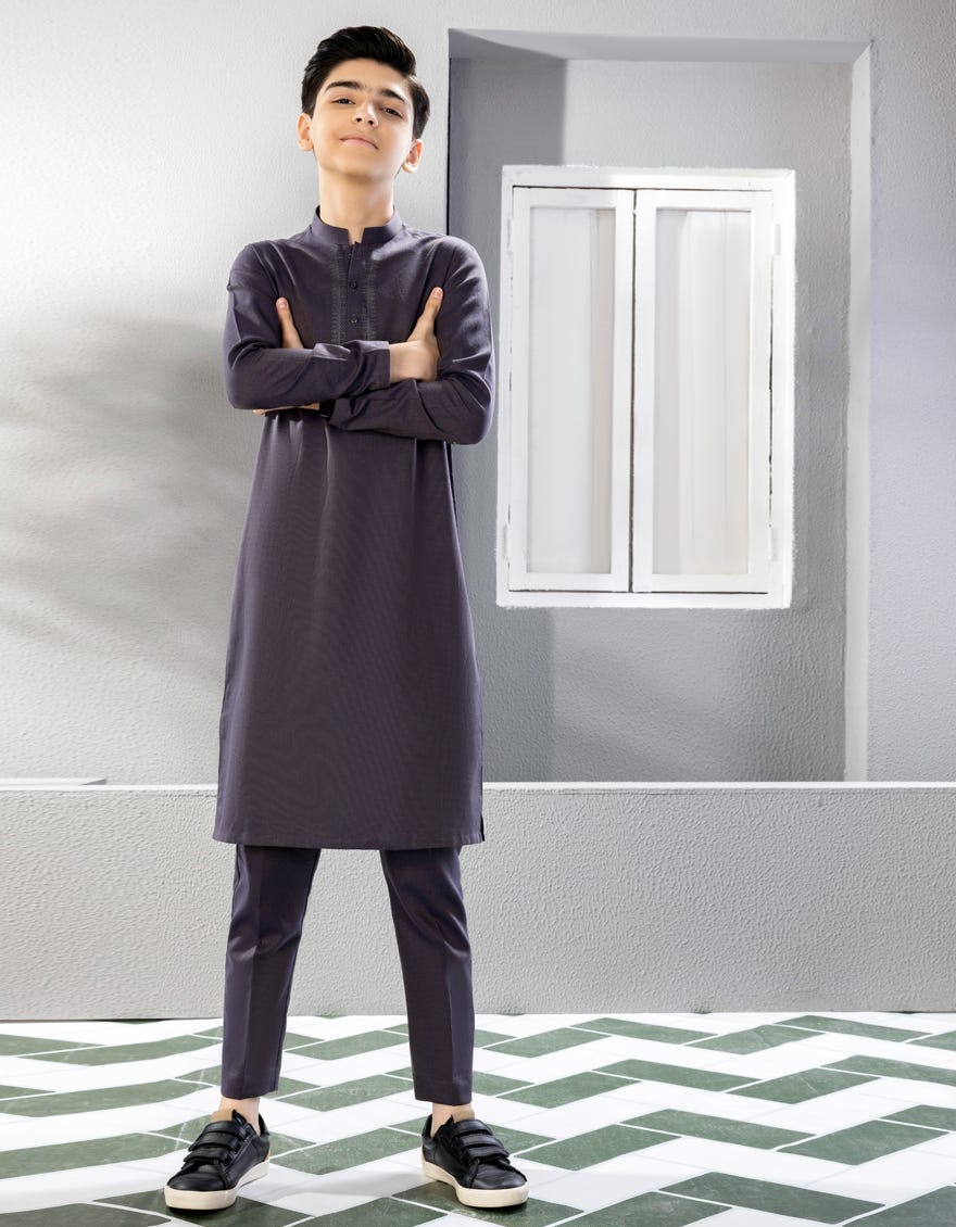 Dark Plum Cotton Kurta Pajama | Jckp-A-38668