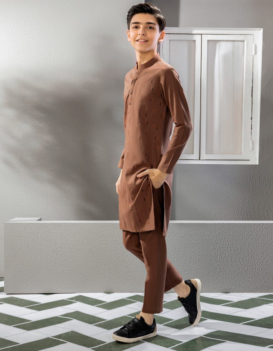 Brown Kurta Pajama | Jckp-A-38676