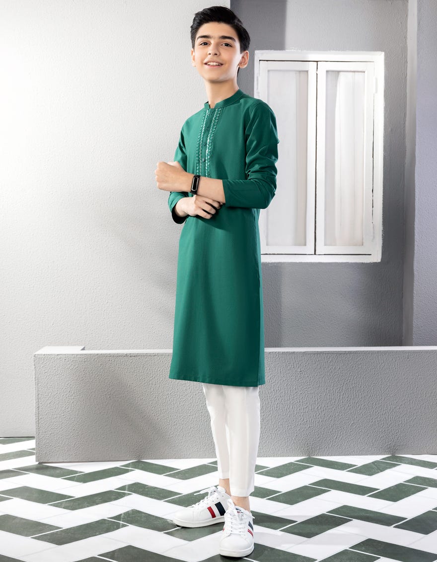GREEN BLENDED KURTA | JCK-A-38681