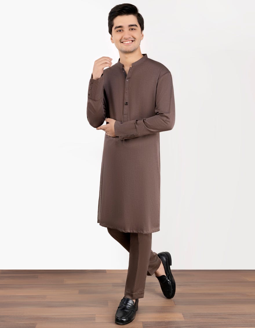 Brown Blended Kurta Pajama | Jtkp-S-38684
