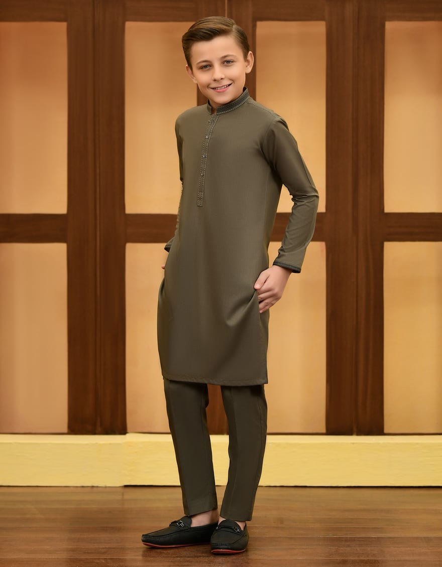 Olive Green Kurta Pajama | Jckp-S-38700