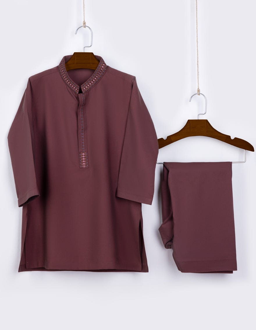 Liver Red Blended Kameez Shalwar | Jjiks-S-38704