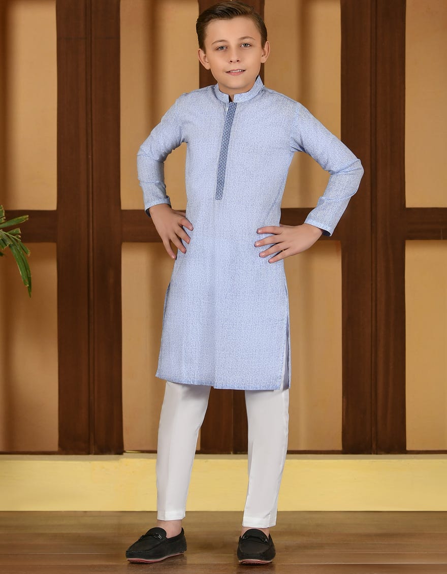 Light Purple Cotton Kid's Kurta | Jck-S-38709