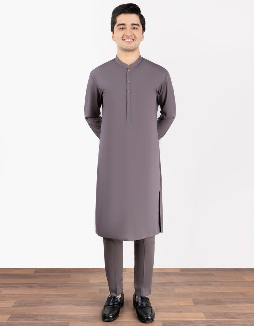 Dull Purple Blended Teen Boy's Kameez Shalwar | Jtks-S-38766
